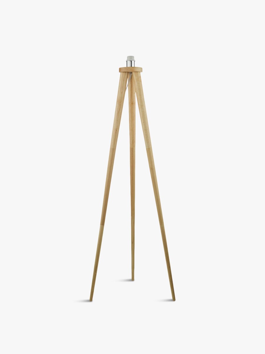 Home & Tech Dar Lighting Floor Lamps | Ivor Tripod Light Oak Floor Lamp Base Brown