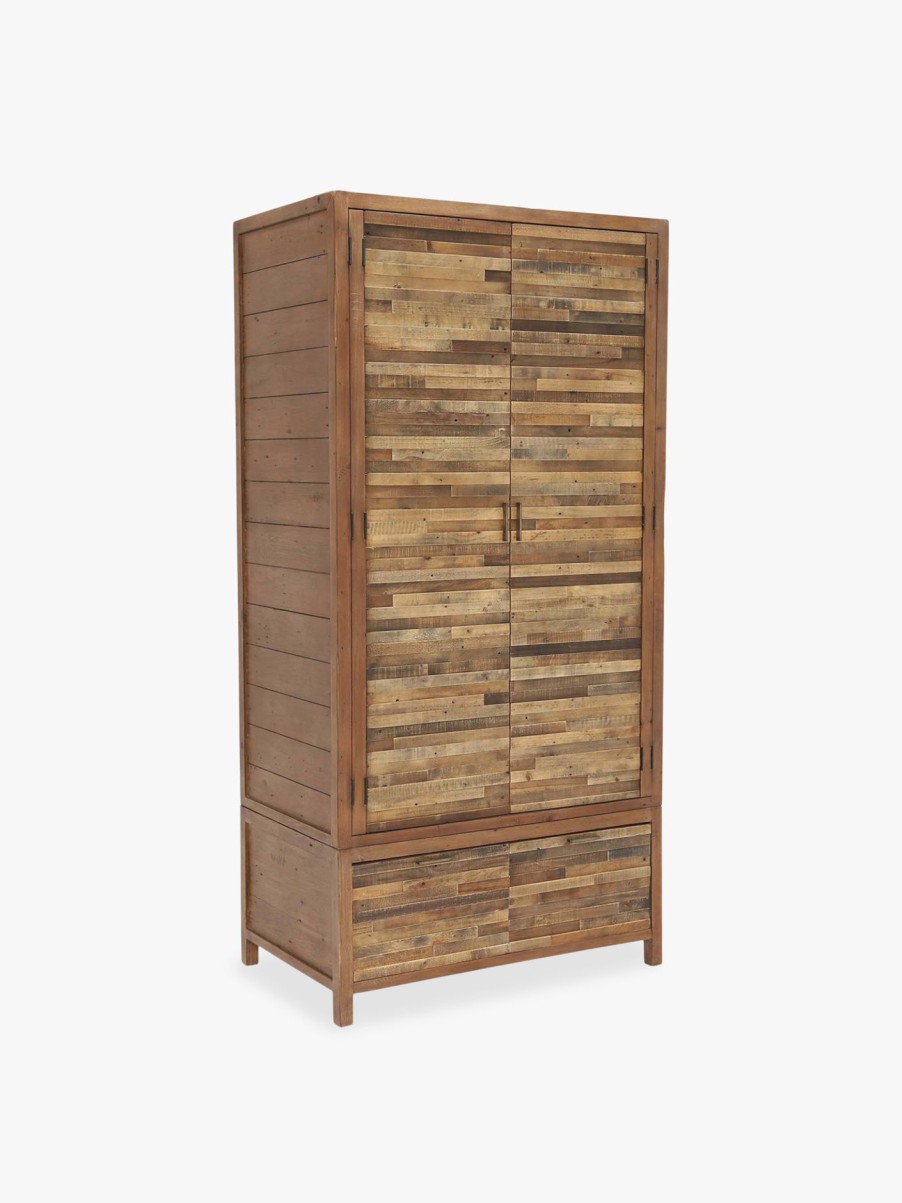 Furniture & Outdoor Barker and Stonehouse Wardrobes | Charlie Reclaimed Wood 2 Door Wardrobe Reclaimed Oakland Finish