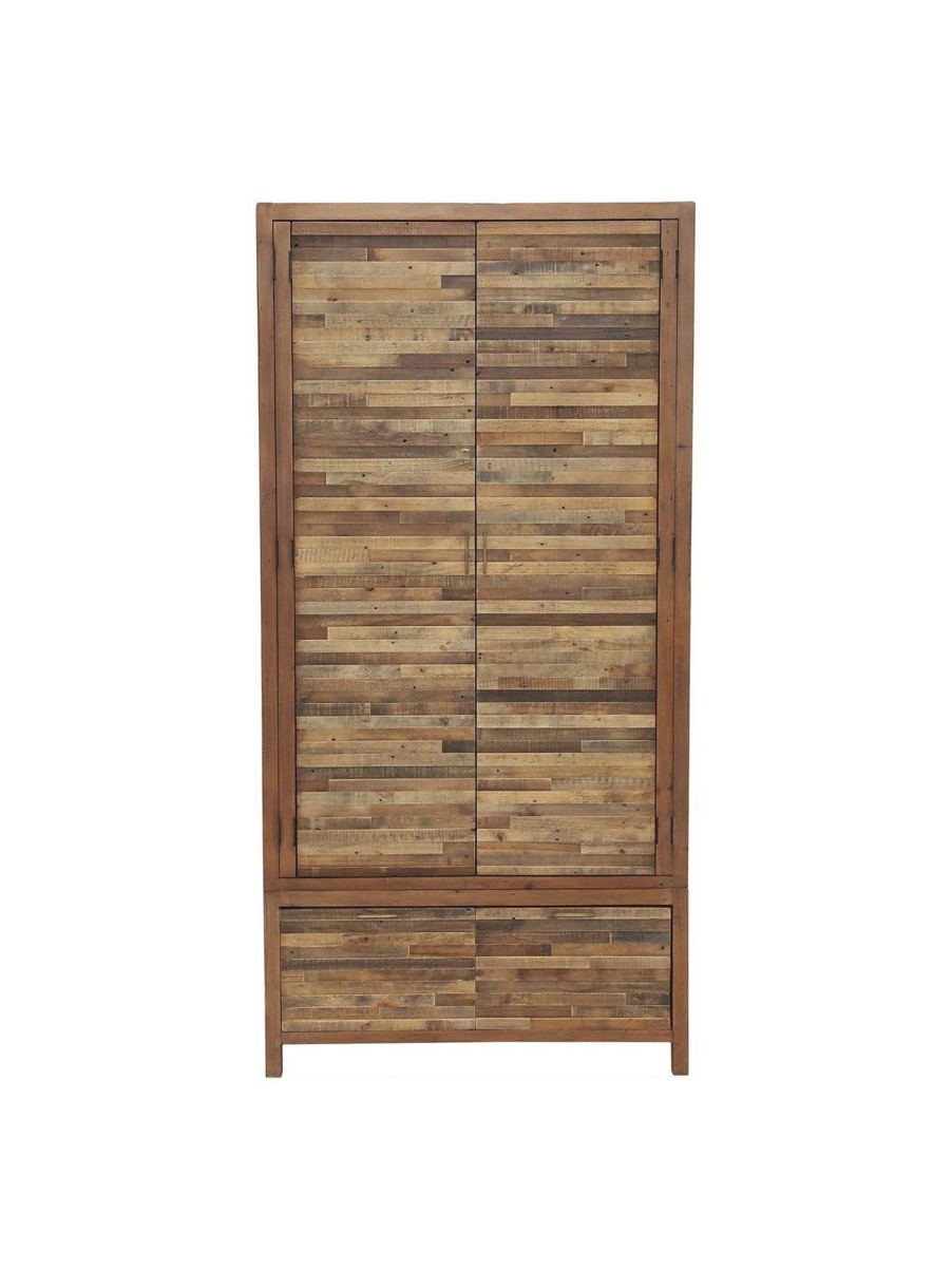 Furniture & Outdoor Barker and Stonehouse Wardrobes | Charlie Reclaimed Wood 2 Door Wardrobe Reclaimed Oakland Finish