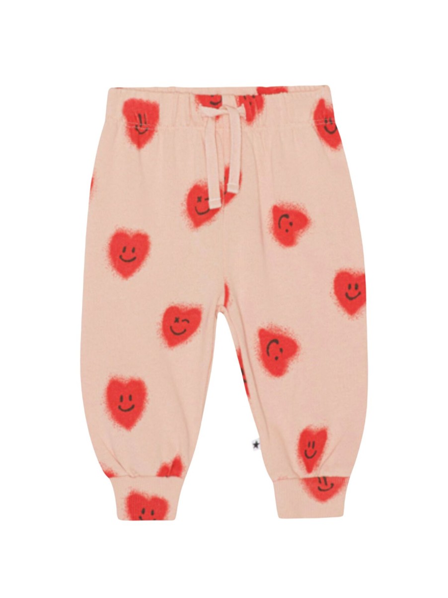 Kids Molo Bottoms | Simeon All Over Trouser Red Hearts