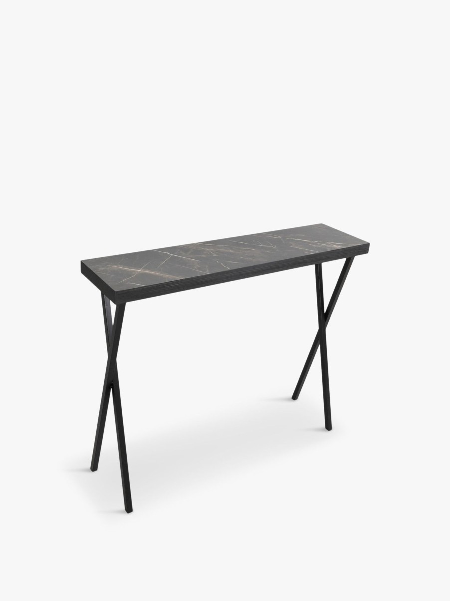 Furniture & Outdoor Dar Lighting Console Tables | Data Console Table Dark Marble Effect