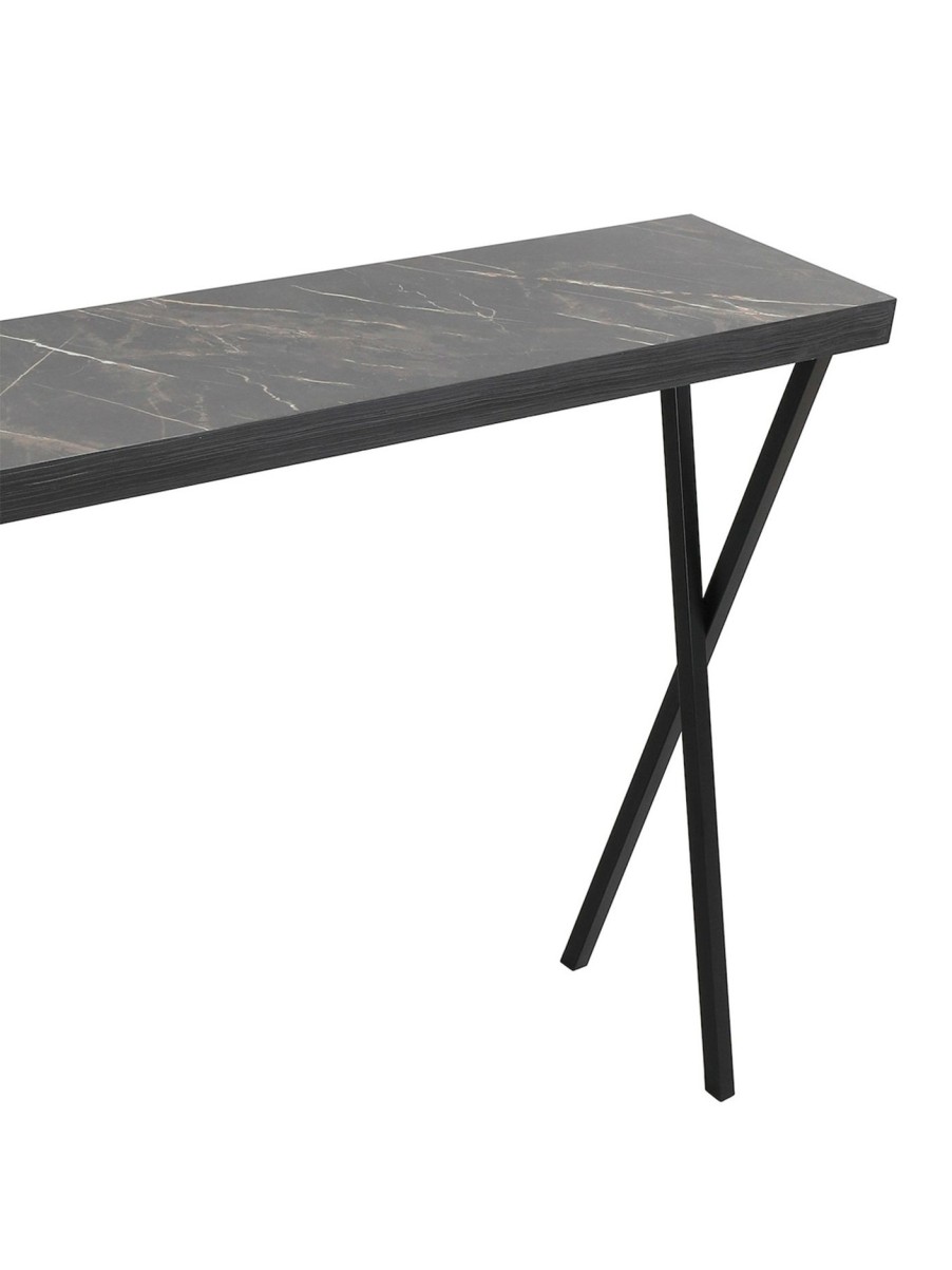 Furniture & Outdoor Dar Lighting Console Tables | Data Console Table Dark Marble Effect