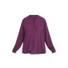 Women Eileen Fisher Tops | Mandarin Collar Shirt Sweet Plum