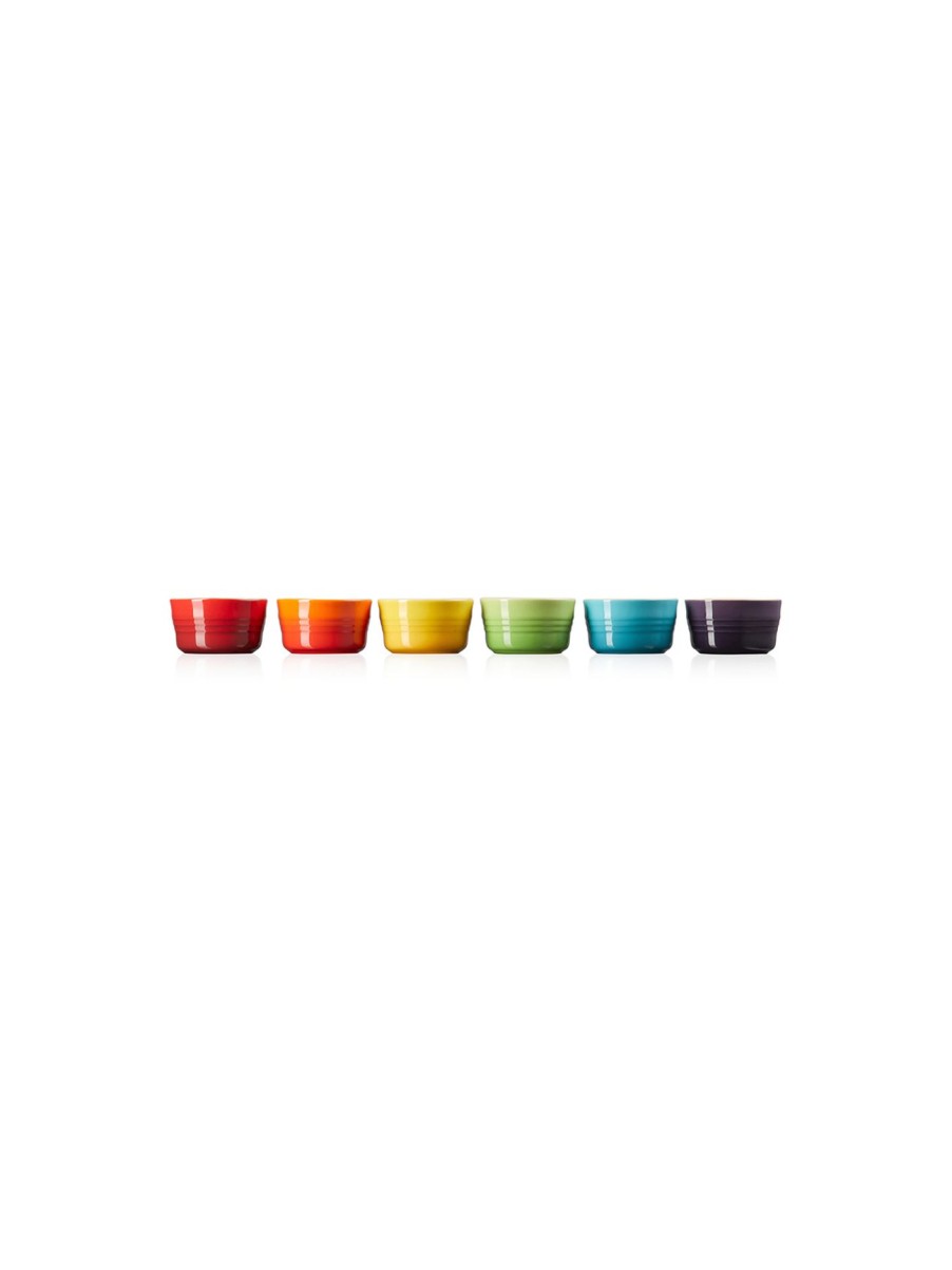 Home & Tech Le Creuset Cookware | Stoneware Mini Ramekins Set Of 6 Rainbow