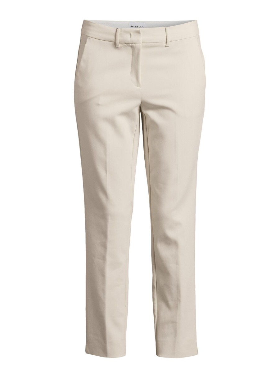 Women Marella Trousers & Shorts | Macario Classic Trouser Cream