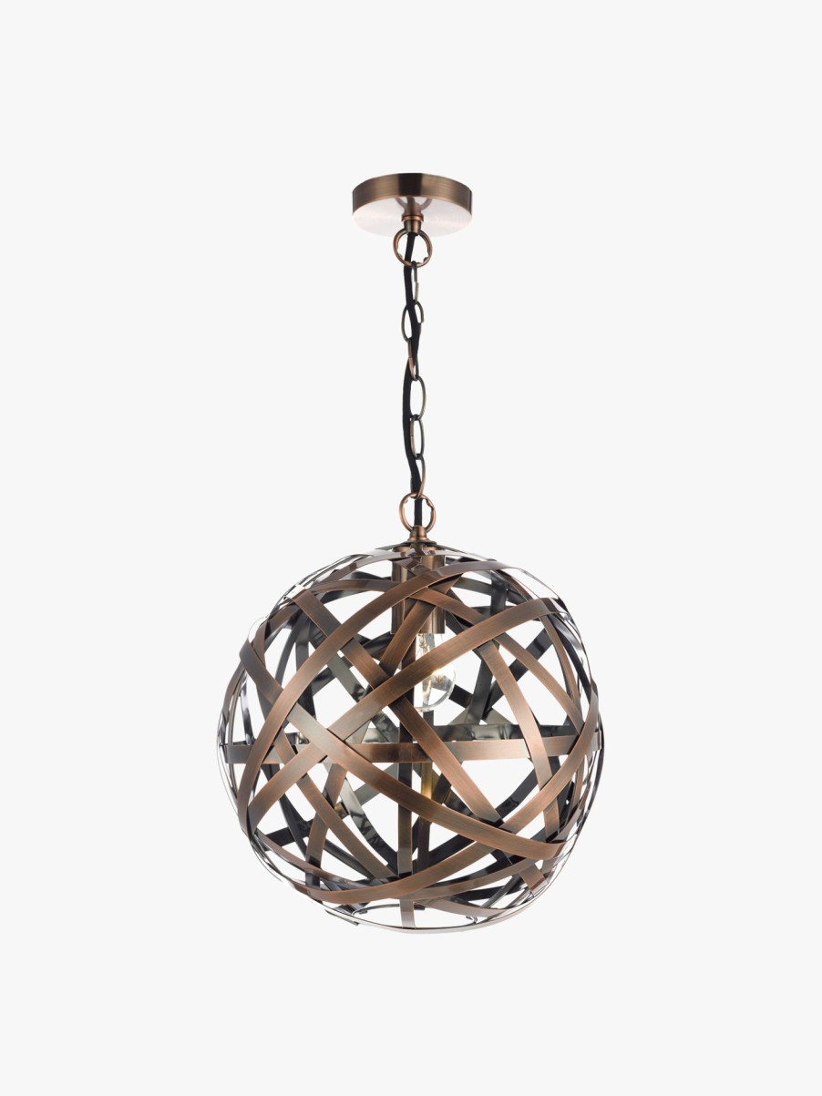 Home & Tech Dar Lighting Ceiling Lights | Voyage 1 Light Pendant Bronze