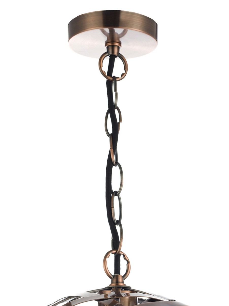 Home & Tech Dar Lighting Ceiling Lights | Voyage 1 Light Pendant Bronze