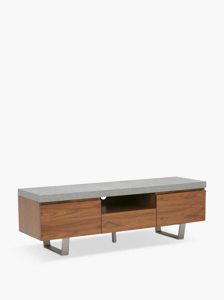 Furniture & Outdoor Barker and Stonehouse Tv Stands & Cabinets | Halmstad Large Tv Stand Concrete And Walnut