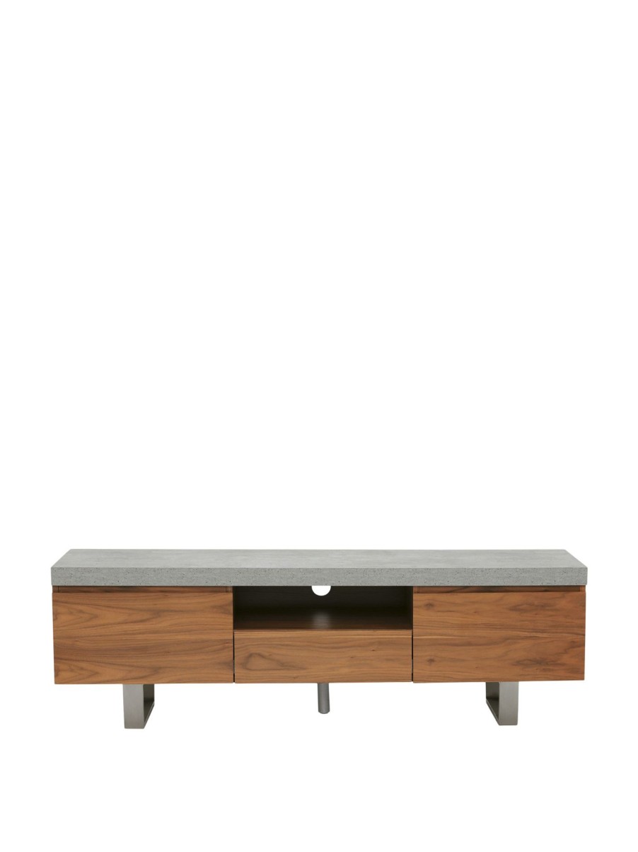 Furniture & Outdoor Barker and Stonehouse Tv Stands & Cabinets | Halmstad Large Tv Stand Concrete And Walnut