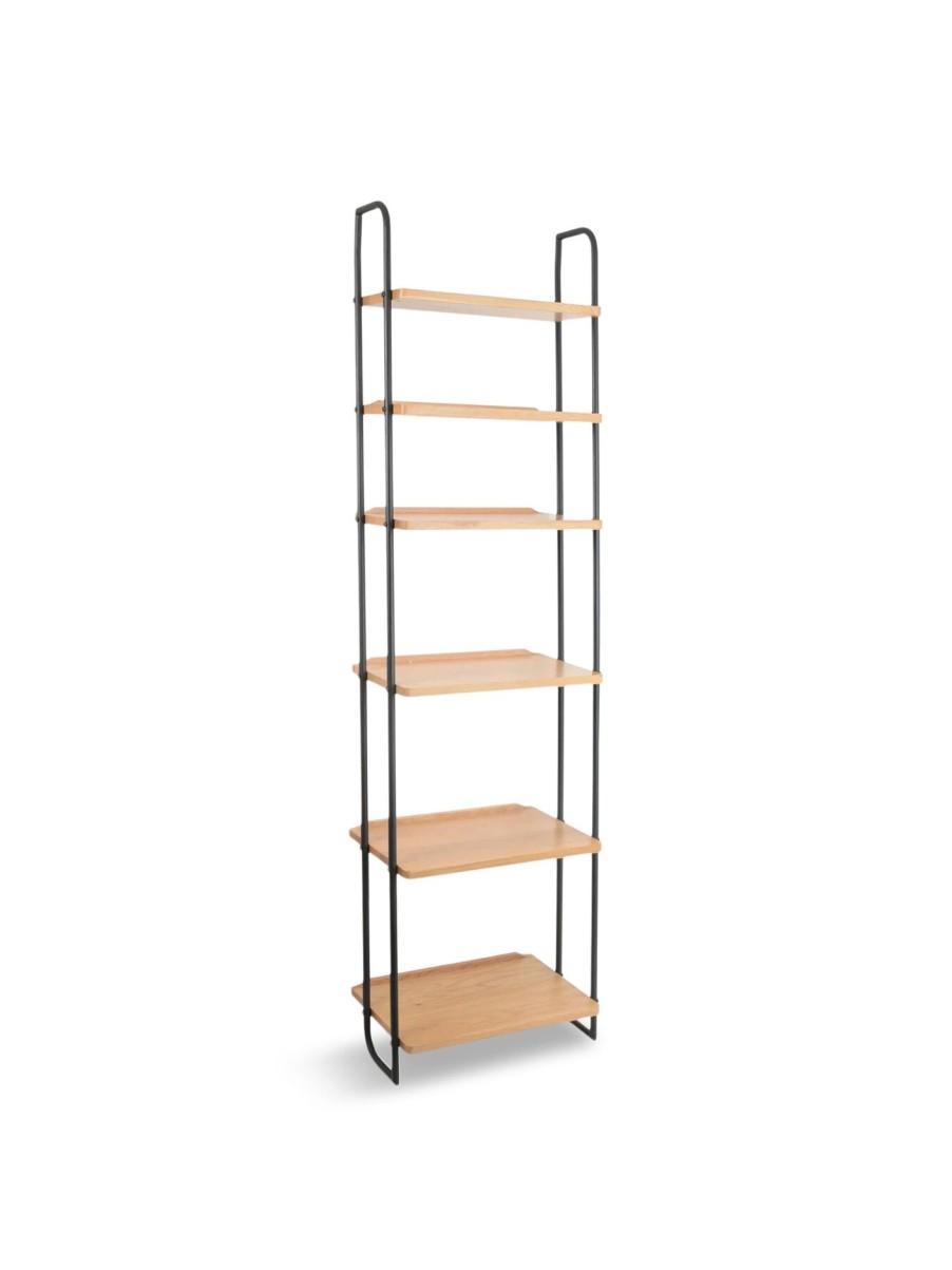 Furniture & Outdoor Heal's Display Cabinets | Brunel Lean To Narrow Shelves Oak