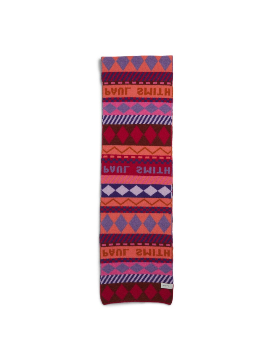 Women Paul Smith Scarves | Fairisle 170X26Cm Scarf Pinks