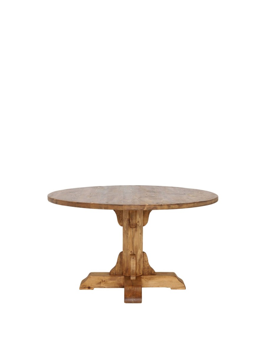 Furniture & Outdoor Barker and Stonehouse Round Dining Tables | Covington Reclaimed Wood Round Dining Table Brown