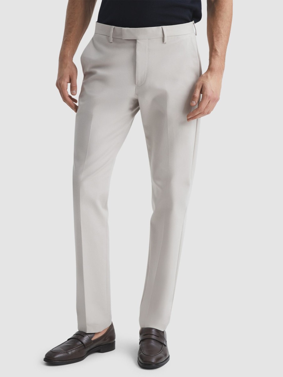 Men REISS Trousers & Shorts | Eastbury Slim Fit Chinos Stone