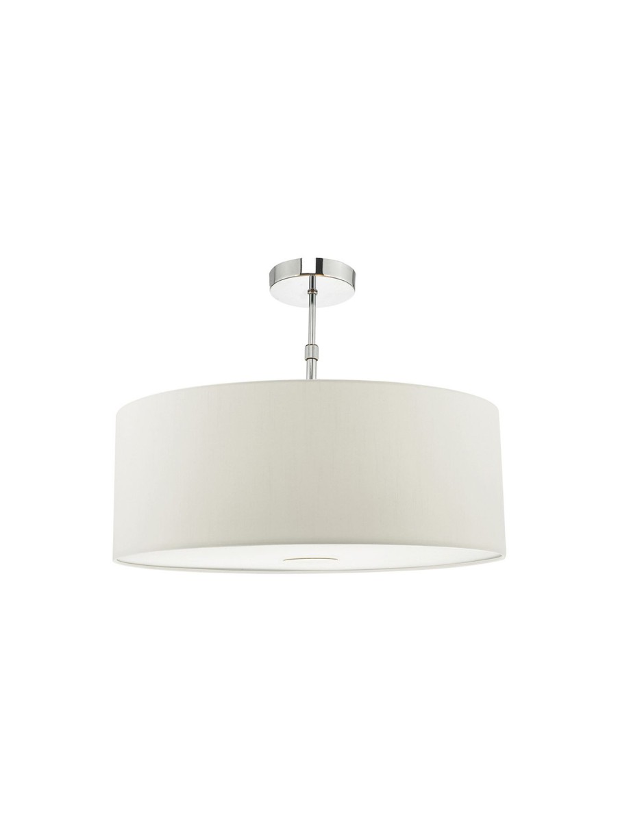 Home & Tech Dar Lighting Ceiling Lights | Ronda 60Cm Easyfit Drum Shade White