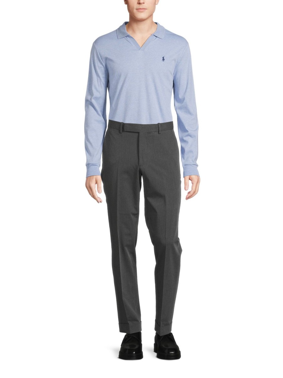 Men Polo Ralph Lauren Trousers & Shorts | Chester Twill Suit Trouser Charcoal