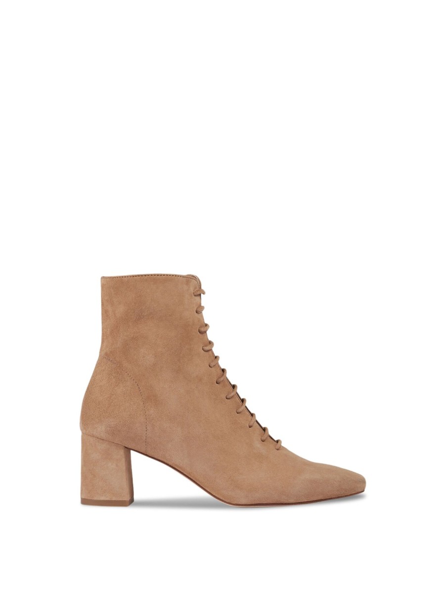 Women LK Bennett Boots | Arabella Tan Suede Lace Up Ankle Boots Brown