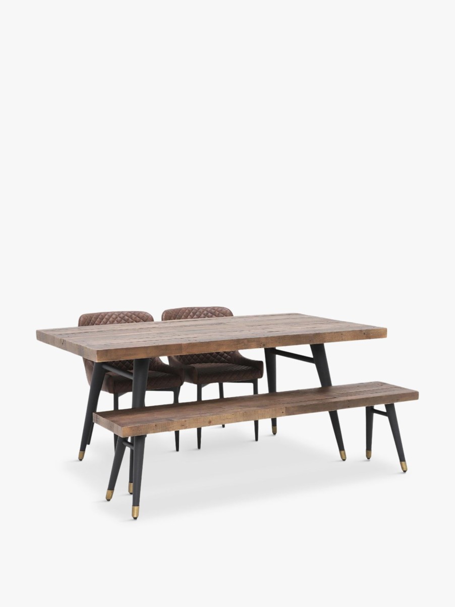 Furniture & Outdoor Barker and Stonehouse Rectangular Dining Tables | Modi Reclaimed Wood Dining Table, Bench And 2 Rivington Chairs Reclaimed Wood And Pine