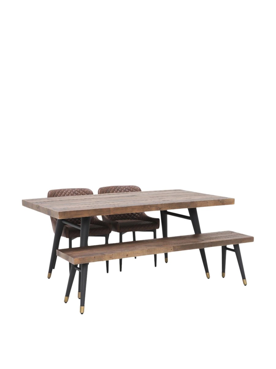 Furniture & Outdoor Barker and Stonehouse Rectangular Dining Tables | Modi Reclaimed Wood Dining Table, Bench And 2 Rivington Chairs Reclaimed Wood And Pine