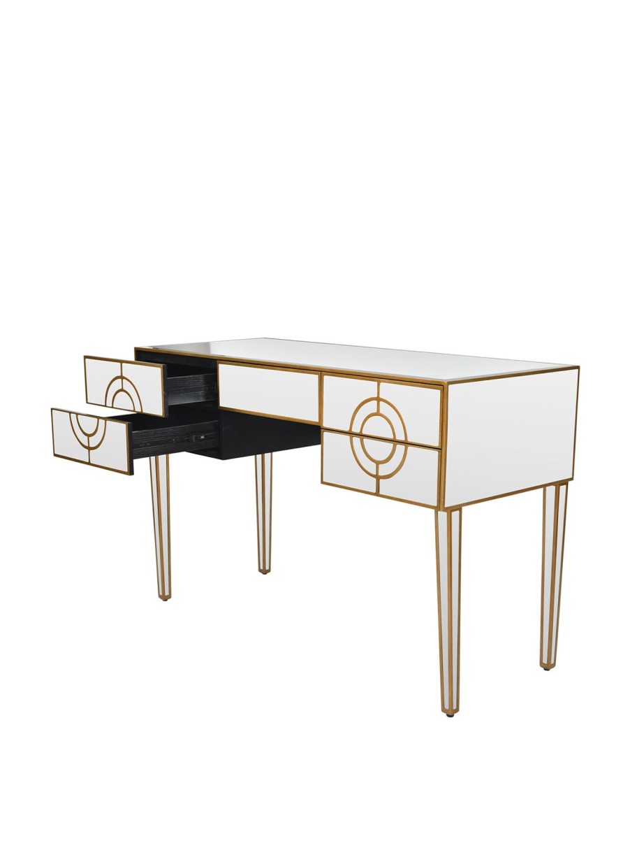 Furniture & Outdoor Libra Interiors Dressing Tables | Claridge Circle Link 5 Drawer Dressing Table Multi