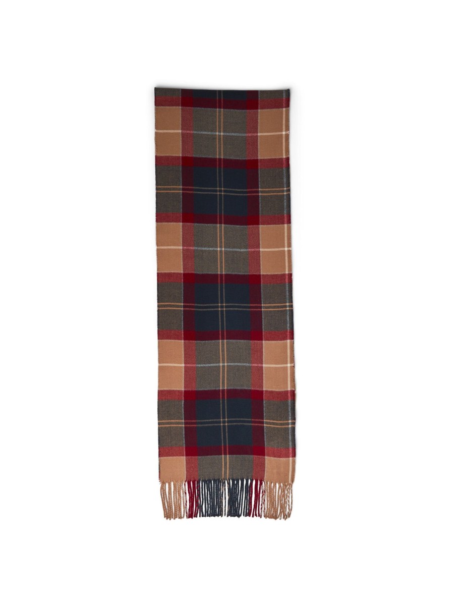 Men Barbour Scarves | Galingale Tartan Scarf Cranberry Tartan