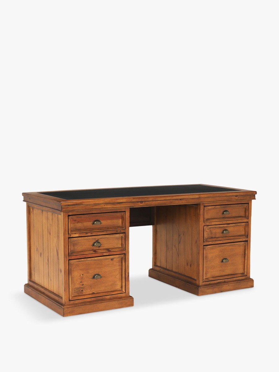 Furniture & Outdoor Barker and Stonehouse Desks | Villiers Reclaimed Wood Large Pedestal Desk Reclaimed Pine