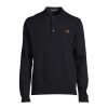 Men Fred Perry Polo & Rugby Shirts | Long Sleeve Knitted Polo Shirt Navy