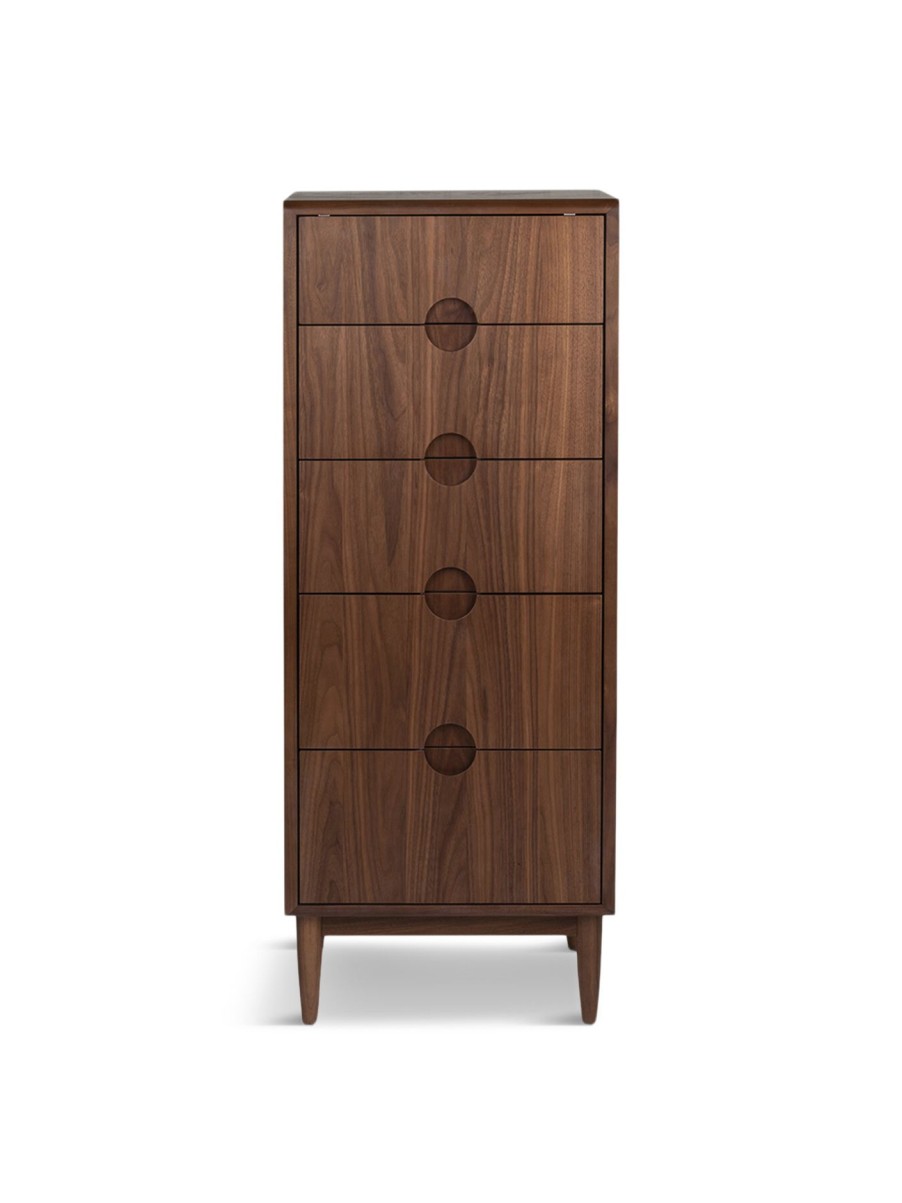 Furniture & Outdoor Heal's Chest Of Drawers | Amira 5 Drawer Tall Chest Walnut