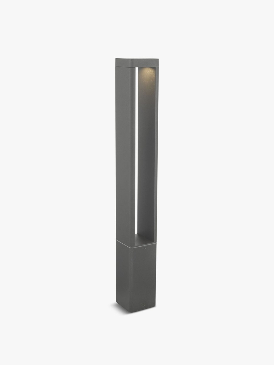 Home & Tech Dar Lighting Outdoor Lights | Sitar Outdoor Led Post Light Grey