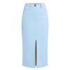 Women Kitri Skirts | Penny Blue Vinyl Midi Skirt Cornflower Blue