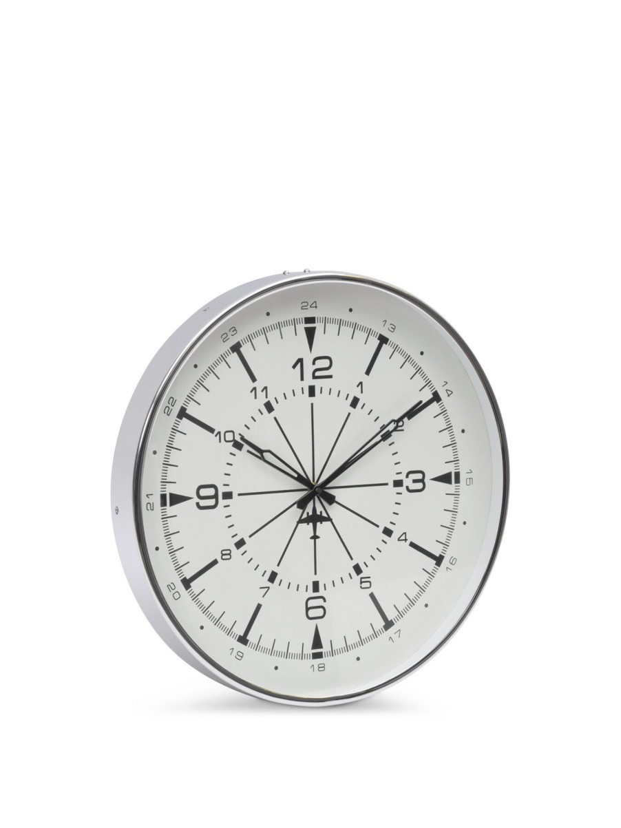 Home & Tech Libra Interiors Clocks | Nickel Aviator Wall Clock Small Multi