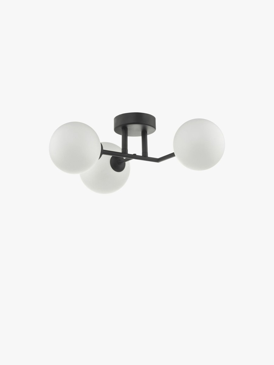 Home & Tech Dar Lighting Wall Lights | Euan 3 Light Wall Ceiling Light Black