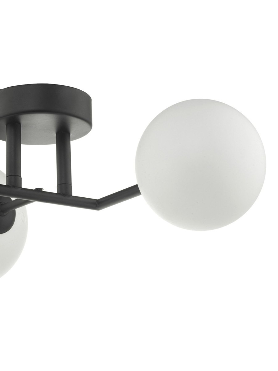 Home & Tech Dar Lighting Wall Lights | Euan 3 Light Wall Ceiling Light Black