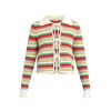 Women Kitri Knitwear | Evie Multi Striped Crochet Knit Top Blue Multi