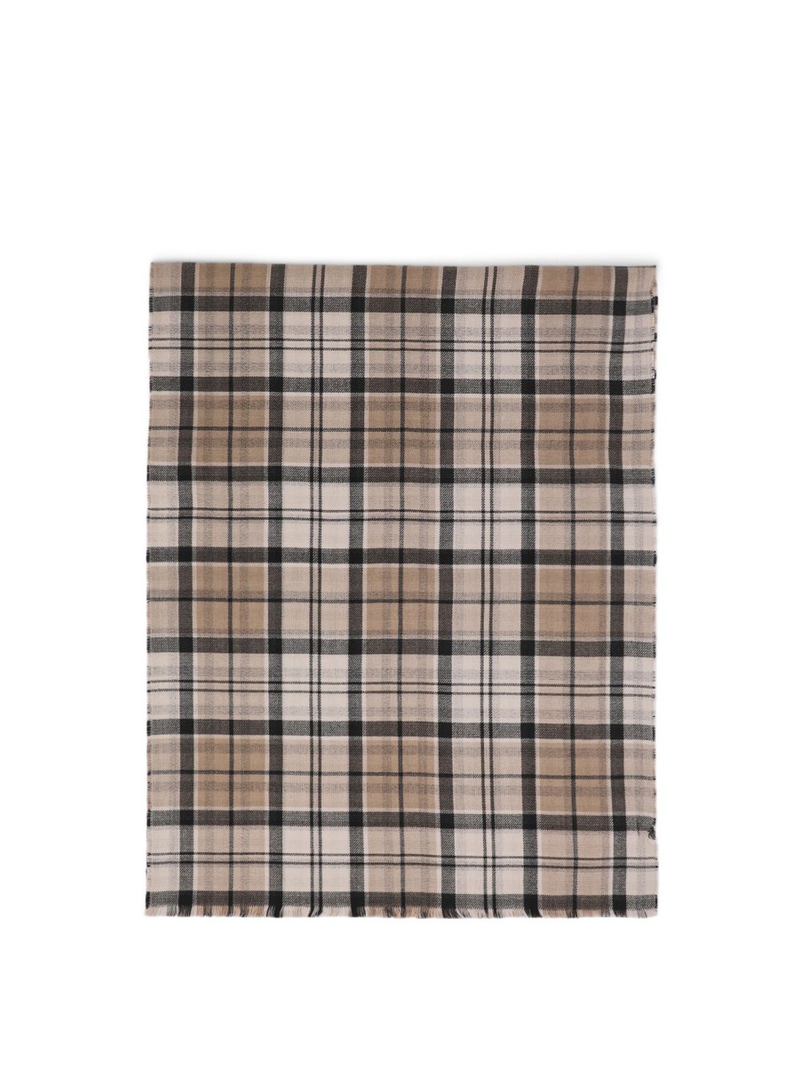 Women Barbour Scarves | Barbour Montieth Reversible Tartan Scarf Trench Tartan