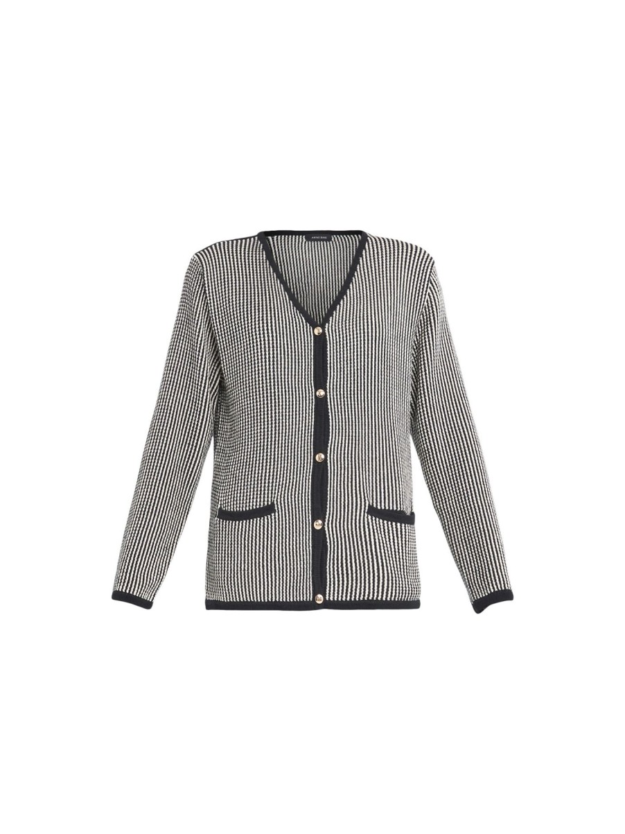 Women Anine Bing Knitwear | Dave Cardigan - Black And White Multi