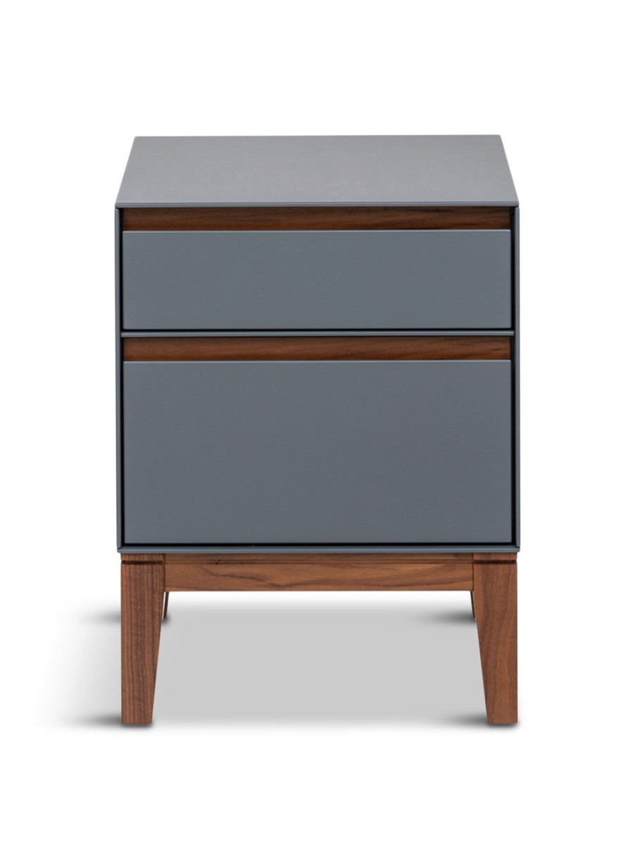 Furniture & Outdoor Heal's Bedside Tables | Lars Bedside Table Grey/ Walnut