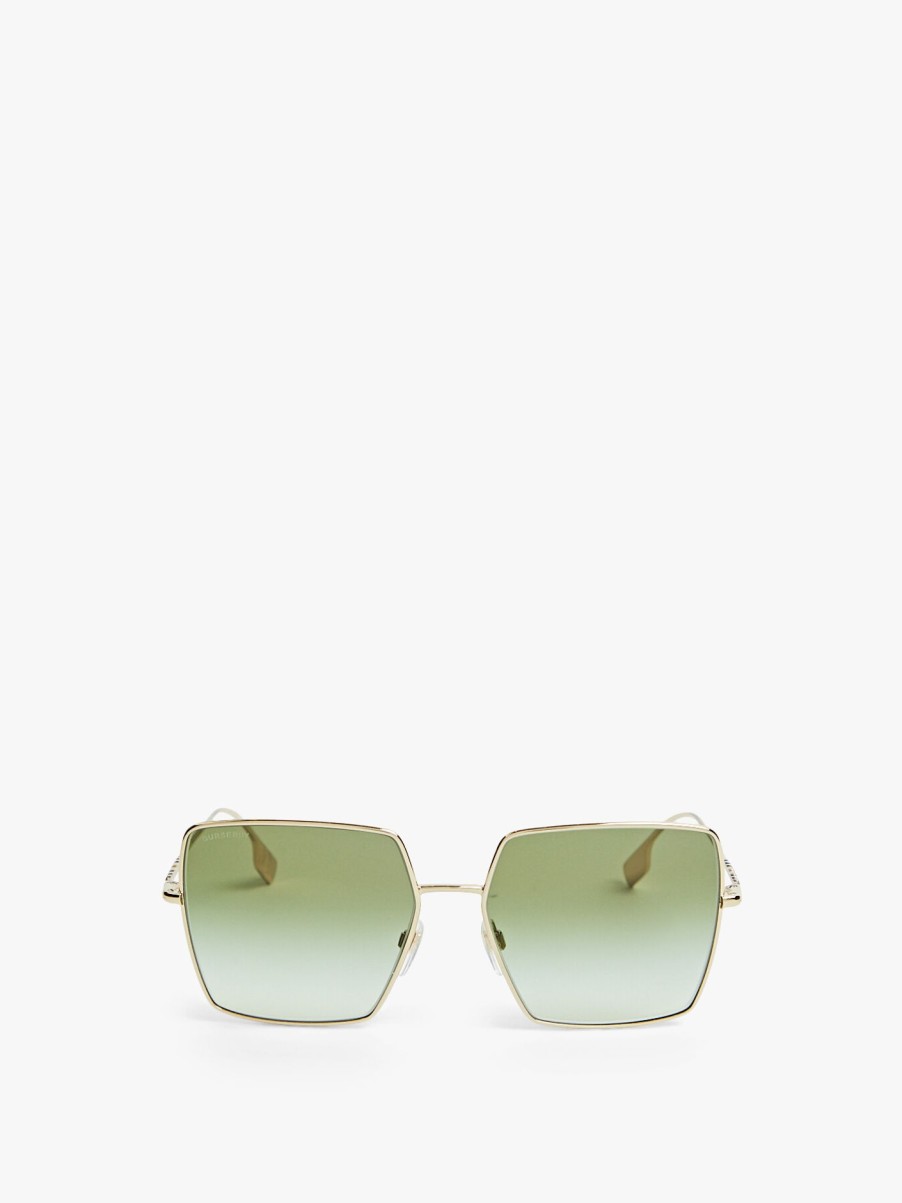 Women BURBERRY Sunglasses | Daphne Square Metal Sunglasses Light Gold