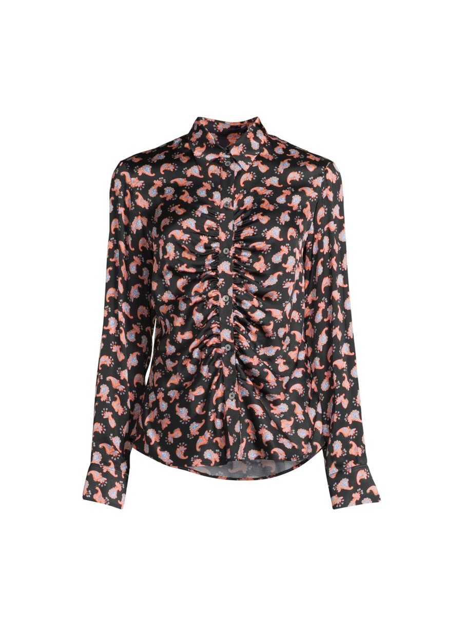 Women PS Paul Smith Tops | Printed Rushed Front Top Pinks