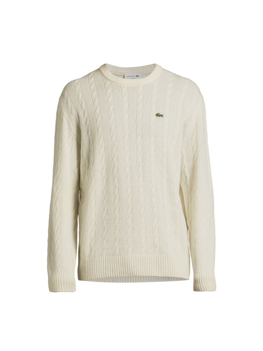 Men Lacoste Sweatshirts & Knitwear | Crew Neck With Cable Detail Lapland