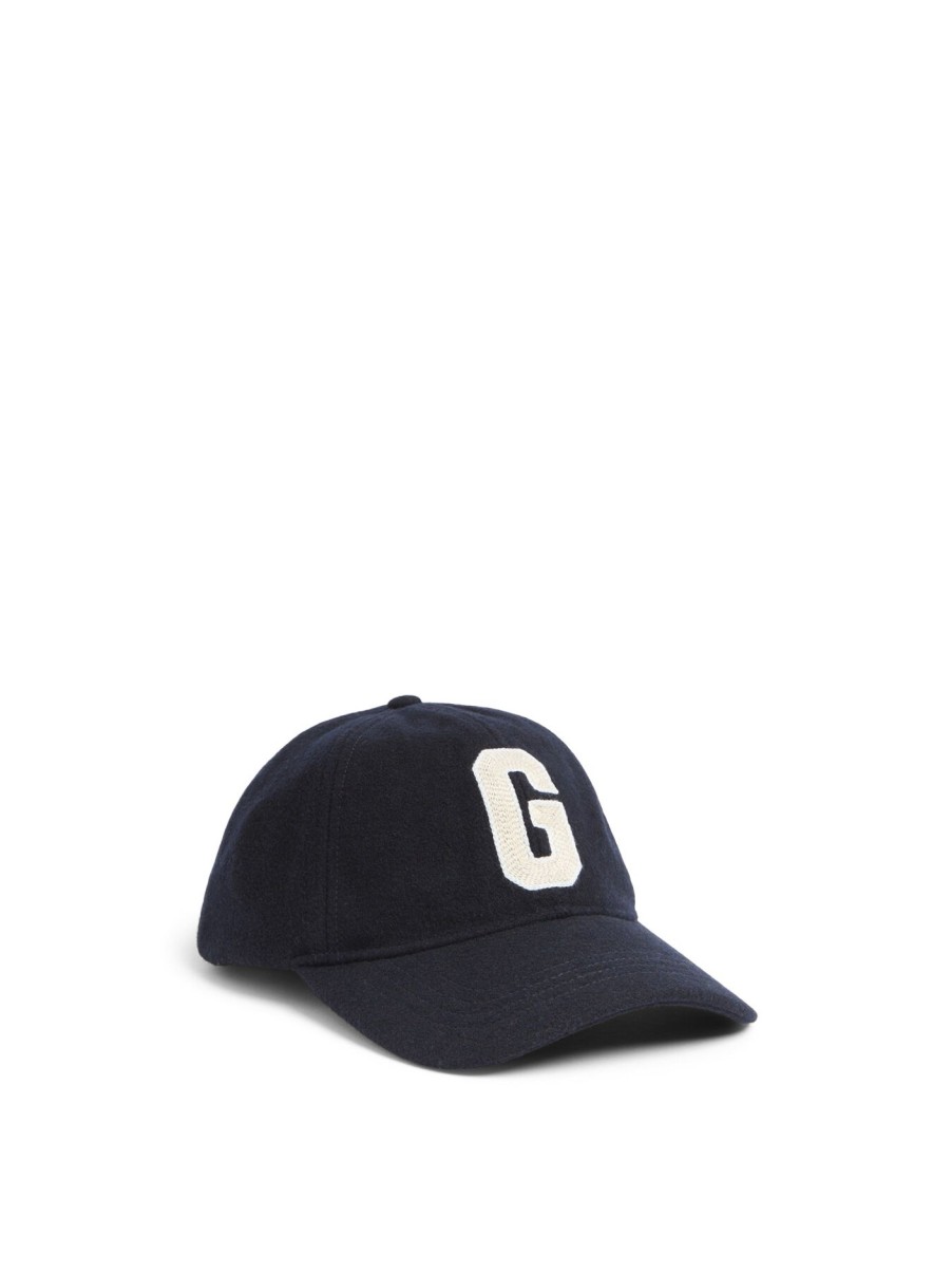 Men GANT Hats | G Badge Wool Cap Evening Blue