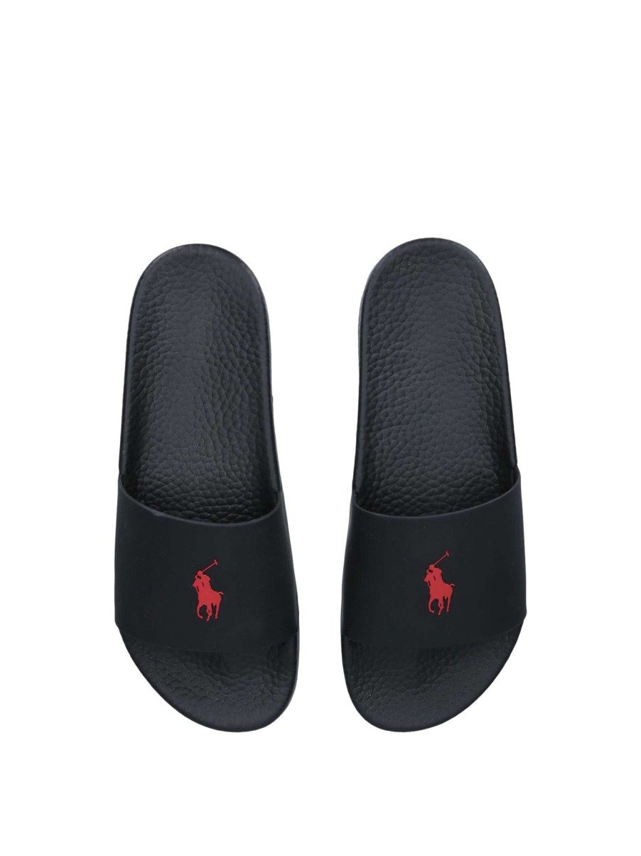 Men Polo Ralph Lauren Sandals | Polo Slide Black