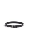 Men BOSS Belts | Italian Made Polished Leather Belt With Stitching Detail Black