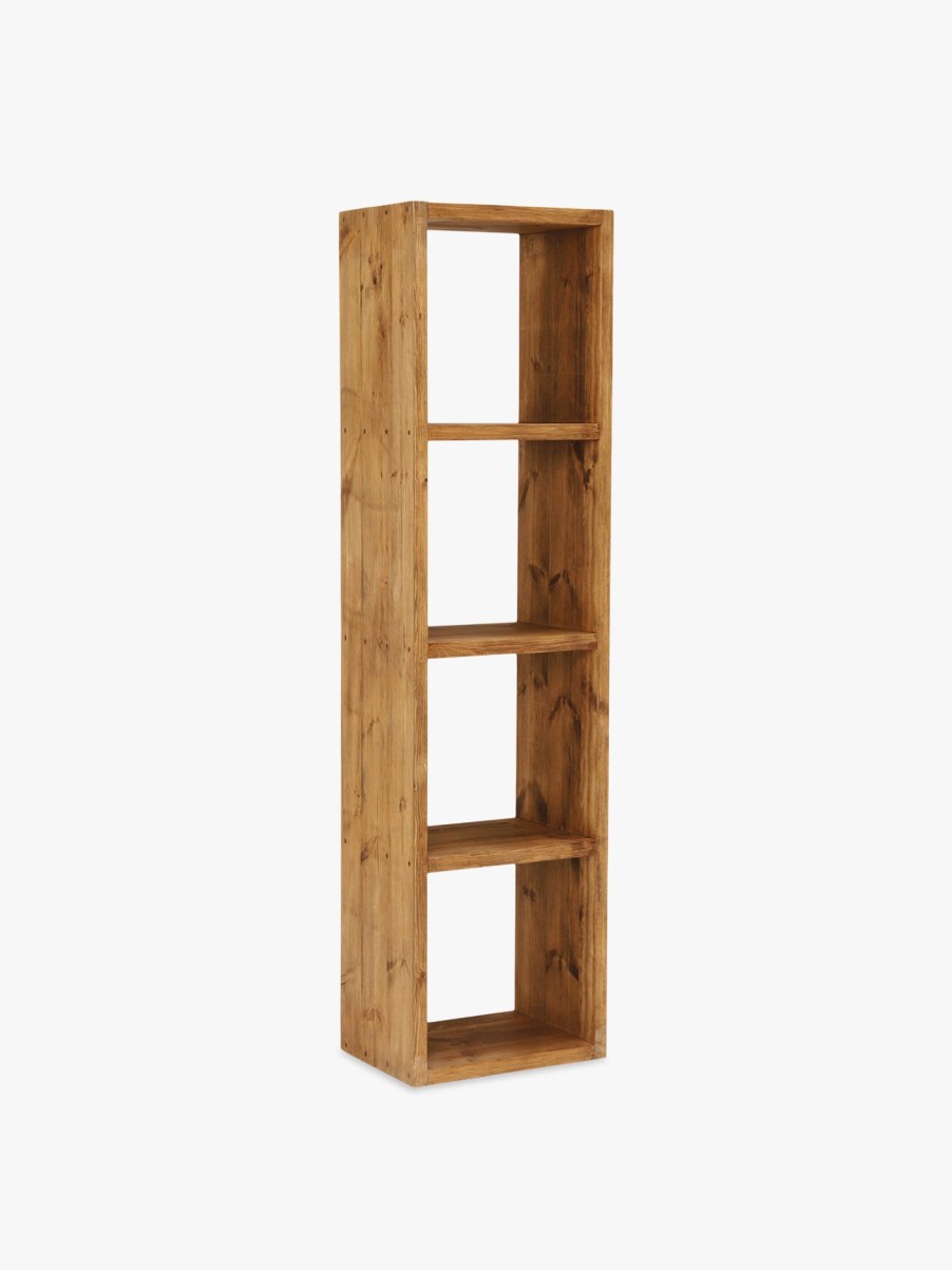 Furniture & Outdoor Barker and Stonehouse Bookcases | Covington Four Section Reclaimed Wood Cube Polished Brown