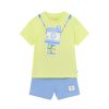 Kids Mayoral Sets | Camera Print Tee And Short Set Lime-Navy