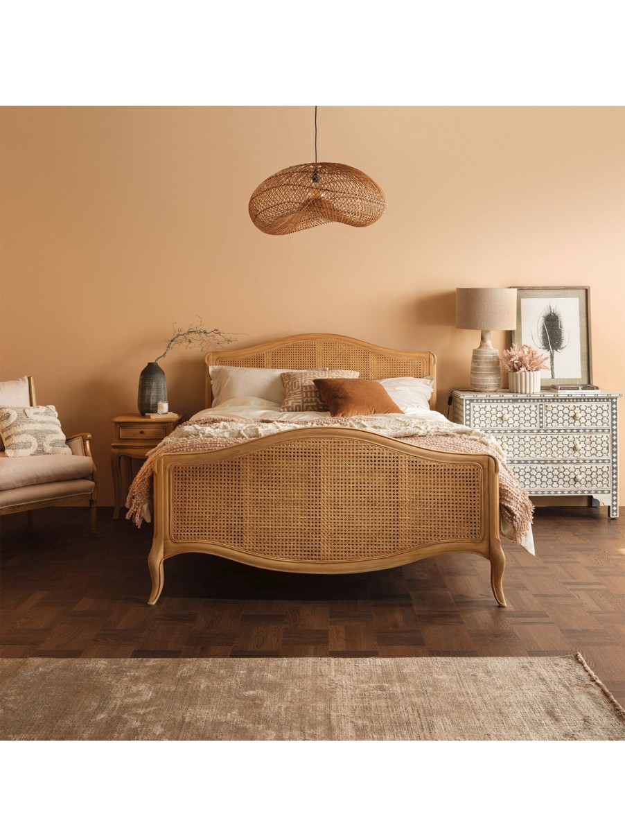 Furniture & Outdoor Barker and Stonehouse Mattresses | Cecile Brown Rattan And Wood French Style King Bed Frame