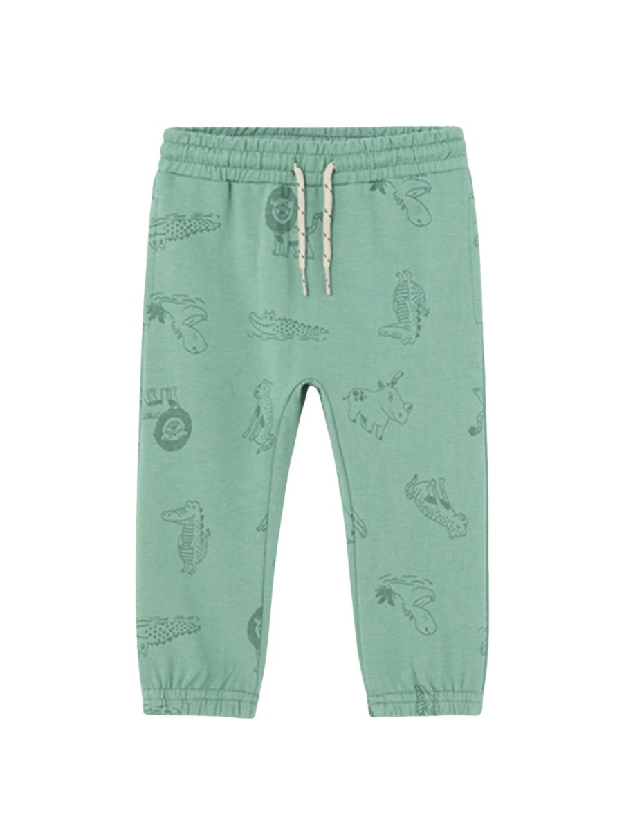 Kids Mayoral Bottoms | All Over Croc Printed Joggers Eucalyptus