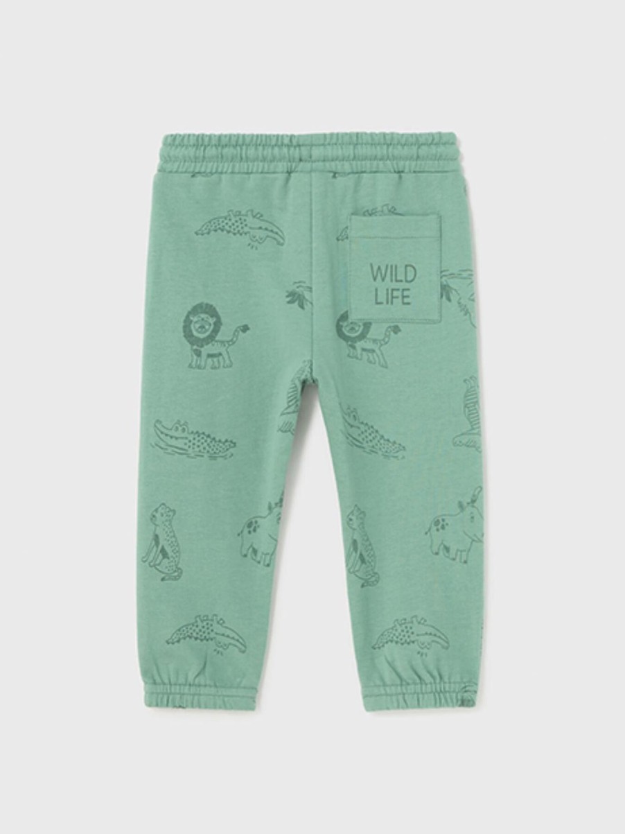 Kids Mayoral Bottoms | All Over Croc Printed Joggers Eucalyptus