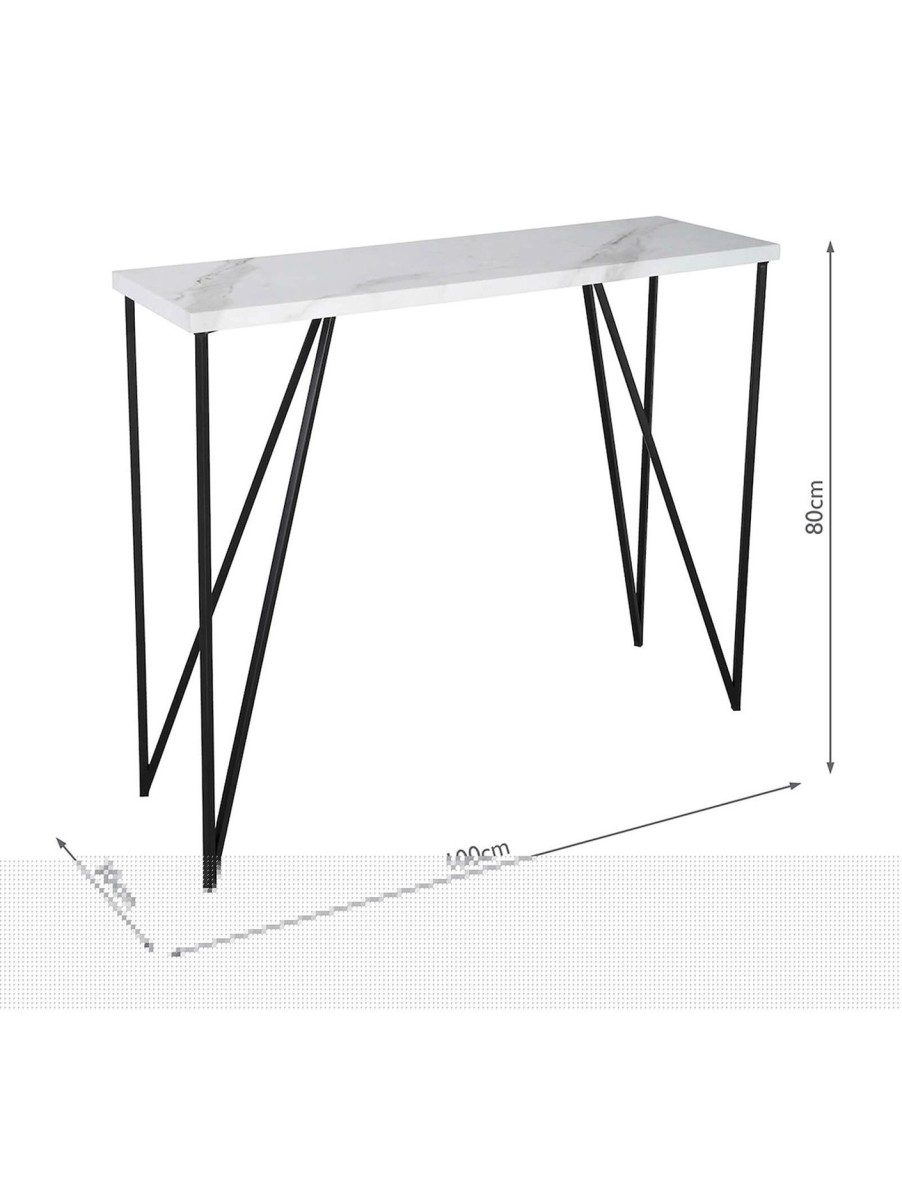 Furniture & Outdoor Dar Lighting Console Tables | Fotini Console Table White Marble Effect