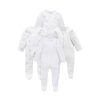 Kids Purebaby Baby Grows | 4 Pack Zip Growsuit Pale Grey Melange