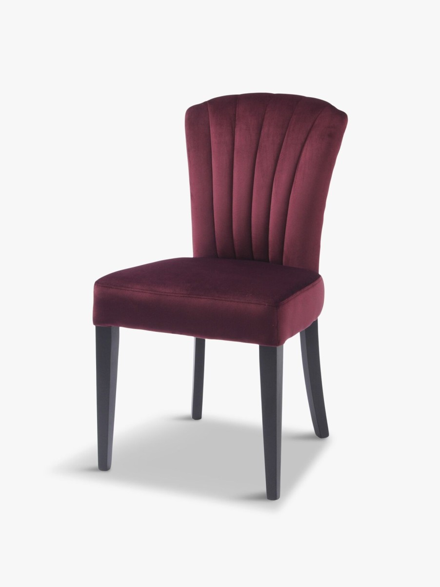 Furniture & Outdoor Libra Interiors Dining Chairs | Henley Velvet Shell Upholstered Dining Chair In Plum